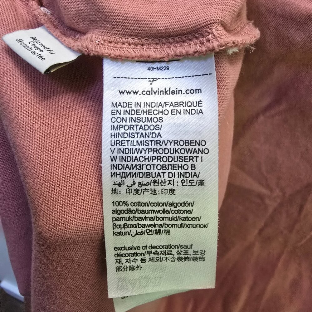 Calvin Klein Archive Logo Relaxed Crewneck T-shirt in Light Mahogany 100% Cotton - Picture 12 of 16